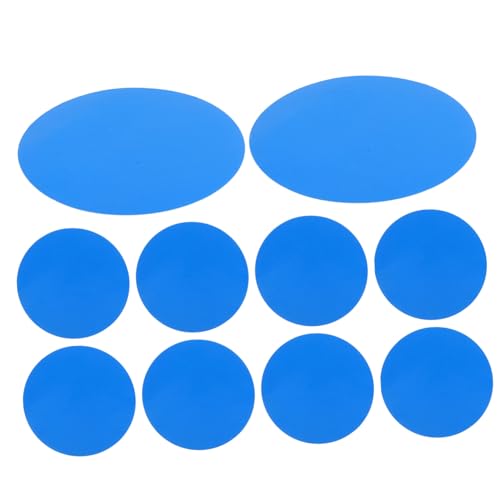 INOOMP 10 Stück Schwimmringpflaster Schwimmbadzubehör Reparaturflicken für Schlauchboote Reparaturflicken für aufblasbare Schwimmringe Reparaturwerkzeug Kanu-Patch PVC selbstklebend Blau von INOOMP