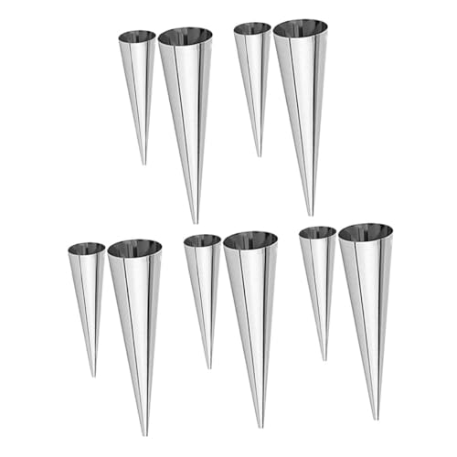 INOOMP 10 Stück Teiliges Edelstahl Croissant Backform Rostfrei Antihaftbeschichtet Konische Hörnchenform Einfach zu Reinigen Robustes Gebäck Backzubehör für Croissant Herstellung und von INOOMP