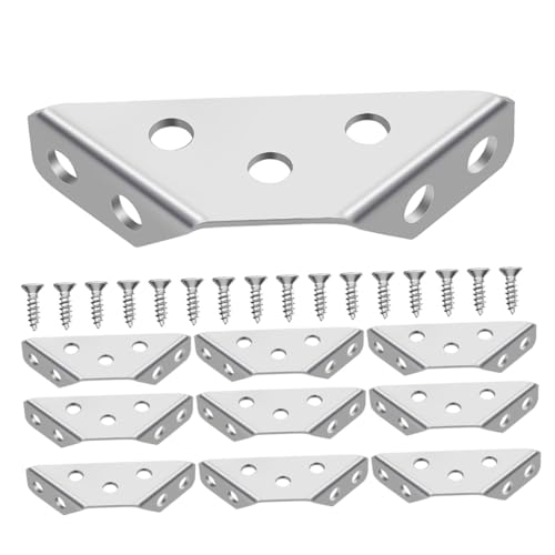 INOOMP 10 Stück Teiliges Edelstahl Winkelverbinder Stabile Möbel Eckwinkel mit Glatter Oberfläche Vielseitig Einsetzbar für Schränke und Kommoden Einfache Montage Rutschfeste Verbindung von INOOMP