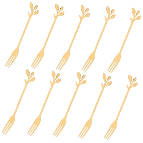 INOOMP 10 Stück Teiliges Goldene Edelstahl Cocktailgabeln in Blattform Multifunktionale Kleine Obstgabeln und Kaffee Rührgabeln Leicht Tragbar für Party Picknick und Hochzeit Langlebig INOOMP 10 Stück Teiliges Goldene Edelstahl Cocktailgabeln in Blattform Multifunktionale Kleine Obstgabeln und Kaffee Rührgabeln Leicht Tragbar für Party Picknick und Hochzeit Langlebig von INOOMP
