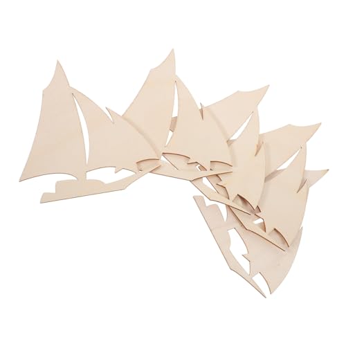 INOOMP 10 Stück Teiliges Holz segelboot Bastelset Unfertige Holzornamente DIY Segelschiff Dekoration Nautisches Design Unlackiert Für Strand Küsten deko Wohnzimmer Büro von INOOMP