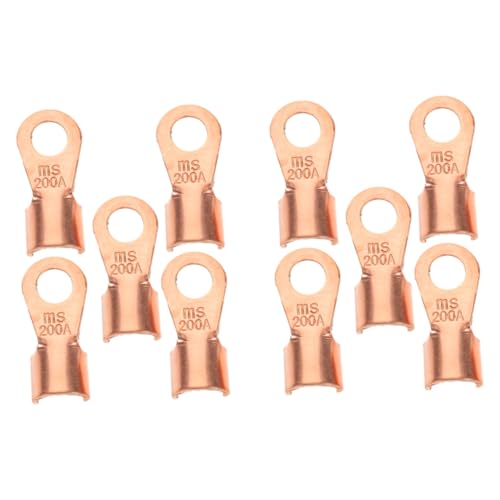 INOOMP 10 Stück Teiliges Kupfer Crimpverbinder Kabelverbinder Batterie Kabelenden Elektrische Ringkabelschuhe für Schnelle Installation und Anwendung von INOOMP