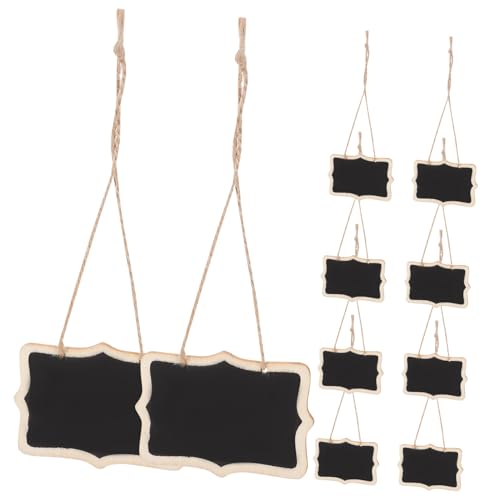 INOOMP 10 Stück Teiliges Mini kreidetafel Holz Doppelseitige Bistro schilder Weiße Hängende Tafel für Nachrichten Tafeldesign Dekorationszwecke Wiederbeschreibbar mit Kreide oder Marker von INOOMP