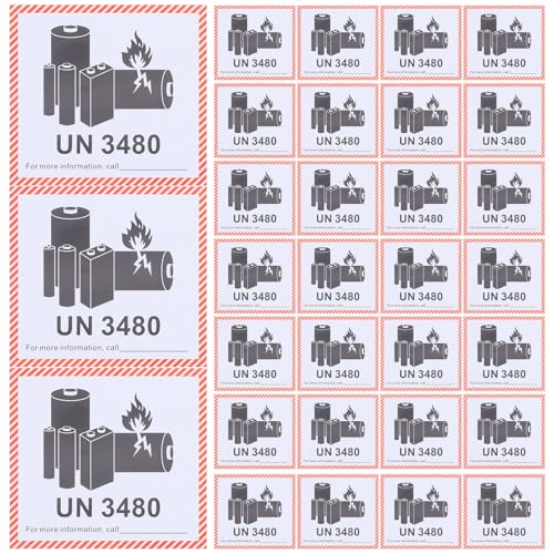 INOOMP 100 Blatt Lithium Batterie Warnetiketten Selbstklebend für Sicheren Transport von Lithium Ionen Batterien Geeignet für Unternehmen und Privatpersonen INOOMP 100 Blatt Lithium Batterie Warnetiketten Selbstklebend für Sicheren Transport von Lithium Ionen Batterien Geeignet für Unternehmen und Privatpersonen von INOOMP