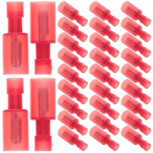 INOOMP 100 Paar Rundstecker: Elektrischer Anschlussstecker aus Nylon – Schnelltrenn-isolierte Rundstecker-Crimpklemmen mit Stecker und Buchse von INOOMP