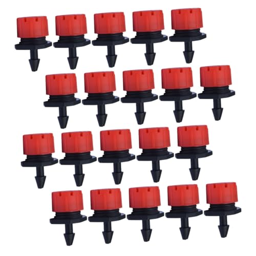 INOOMP 100 Stück Einstellbare Bewässerungsdüsen Tropfsystem Garten Kleine Rote Tropfköpfe für Gleichmäßige Pflanzenbewässerung und Verstopfungsfreie Wasserzufuhr von INOOMP