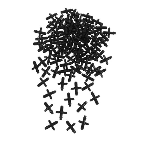 INOOMP 100 Stück Fadenfäben -Gelenk Bewässerungsanpassung gartenschlauch Waschmaschine Teile des Tropfbewässerungssystems Tropfsystem-Kit Dichtung Wasserschlauch Ventil pp Schwarz von INOOMP