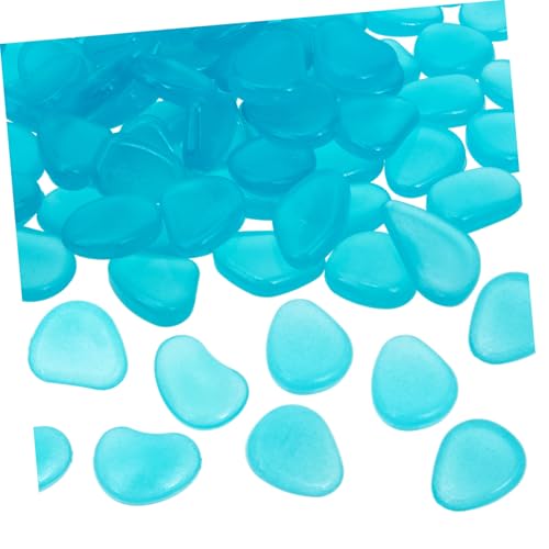 INOOMP 100 Stück Leuchtende Kieselsteine Dekorative Aquarium Steine Glühende Deko für Garten Bonsai Teich und Fischbecken Resinbasierte Wasserpflanzen Verzierung von INOOMP