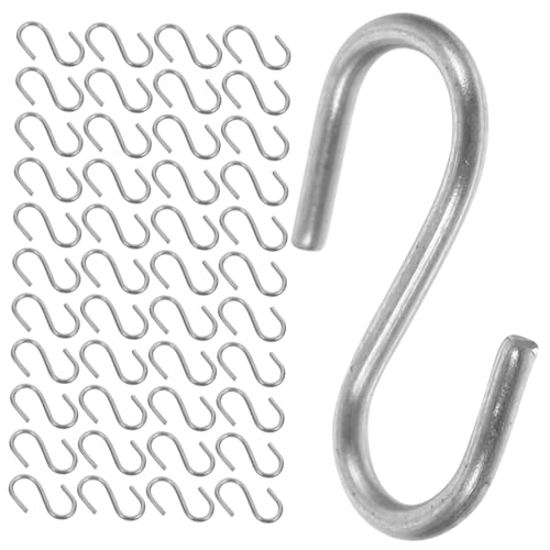 INOOMP 100 Stück S form Haken aus Robustem Metall Vielseitige Aufhänger für Küche Bad Schlafzimmer Starke Tragfähigkeit für Taschen Kleidung Handtücher Einfache Montage an Stangen und von INOOMP