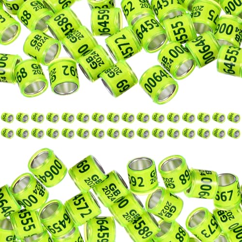 INOOMP 100 Stück Taubenfußringe aus Aluminium Kunststoff Leichte Hühner Beinbänder Nummerierte Identifikationsringe für Tauben Küken Papageien für Geflügelmanagement und von INOOMP