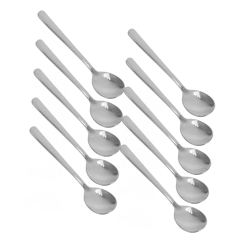 INOOMP 12 Stück Teiliges Edelstahl Löffel mit Langem Griff Schwerer Stabiler Teelöffel und Suppenlöffel für Kaffee Tee und Täglichen Gebrauch Dicker Komfortabler Griff für Präzises von INOOMP