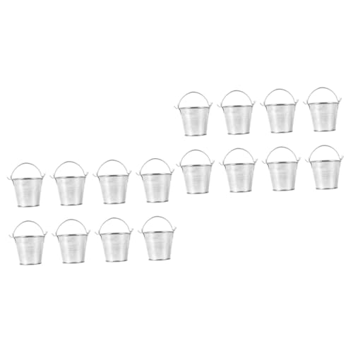INOOMP 2 Sets Miniatur-Eimer Mini-eiseneimer Kleiner Blumentopf Weißblech-blumeneimer Metall-blecheimer für Die Inneneinrichtung 8 Stück von INOOMP
