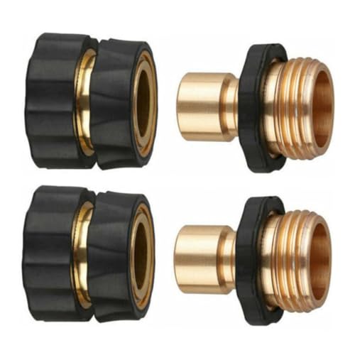 INOOMP 2 Paare Gartenschlauch Schnellverbinder Adapter Schnellanschluss für Garten Bewässerung Sprinkler und Wasserhahn Zubehör von INOOMP