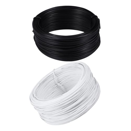 INOOMP Gartendraht-pflanzbinder – 2 Rollen – Weißer Und Schwarzer PVC-beschichteter Draht – Flach – Vielseitig Und Einfach Zu Verwenden von INOOMP