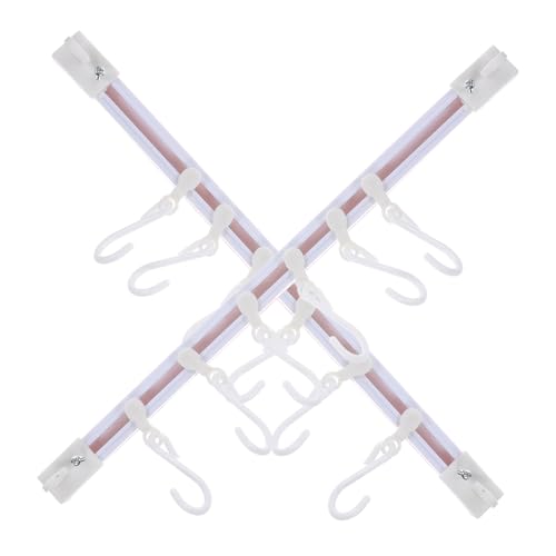 INOOMP 2 Satz Multifunktionale Selbstklebende Küchenhakenleiste mit Verschiebbaren Haken Teiliges Wand und Türaufhänger Platzsparend für Küchenutensilien und Handtücher von INOOMP