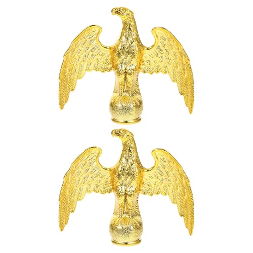 INOOMP 2 Stück Adler-Fahnenmast-Endstück – Wetterfester Goldener Fahnenmastaufsatz aus Kunststoff für Gartenkonferenzen im Freien – Haus-Fahnenmast-Ornament als Ersatz INOOMP 2 Stück Adler-Fahnenmast-Endstück – Wetterfester Goldener Fahnenmastaufsatz aus Kunststoff für Gartenkonferenzen im Freien – Haus-Fahnenmast-Ornament als Ersatz von INOOMP
