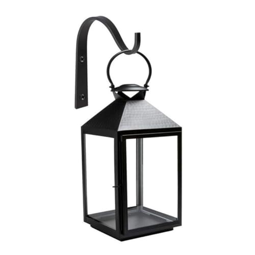 INOOMP 2 Stück Blumenampelhalter aus Stabilem Eisen Wandhaken für Pflanzen und Körbe Vielseitiger Aufhänger für Garten Balkon und Innenbereich Einfach zu Montieren Schwarz von INOOMP