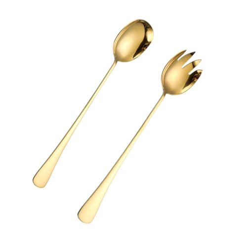 INOOMP 2 Stück Edelstahl Buffetbesteck Servierlöffel und Dinnergabel Goldfarben Ergonomisch Rutschfest Spülmaschinengeeignet für Zuhause Restaurant Buffet INOOMP 2 Stück Edelstahl Buffetbesteck Servierlöffel und Dinnergabel Goldfarben Ergonomisch Rutschfest Spülmaschinengeeignet für Zuhause Restaurant Buffet von INOOMP