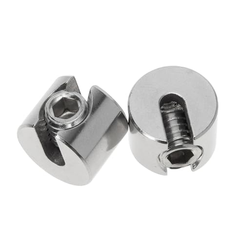 INOOMP 2 Stück Edelstahl Drahtseilklemme Slotted Fixierclip Korrosionsbeständig für Stahlseil Garten und Industrie Anwendungen INOOMP 2 Stück Edelstahl Drahtseilklemme Slotted Fixierclip Korrosionsbeständig für Stahlseil Garten und Industrie Anwendungen von INOOMP
