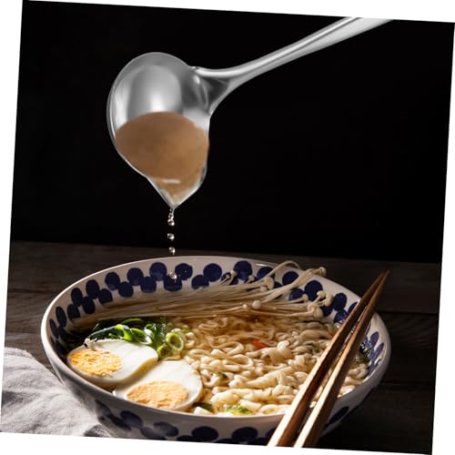 INOOMP 2 Stück Edelstahl Soßenlöffel mit Ausgießer Langer Griff Komfortabel und Rostfrei Präzises Servieren von Saucen und Suppen Spülmaschinengeeignet mit Aufhängeloch für von INOOMP