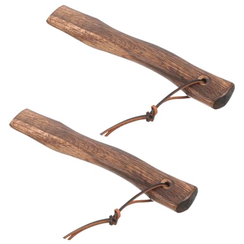INOOMP 2 Stück Ersatz-Axtstiel aus Holz: 26 cm massiver Werkzeugstiel aus Holz für Gartenarbeit, Camping, Outdoor, Landwirtschaft – Holzgriff für Hammeraxt von INOOMP