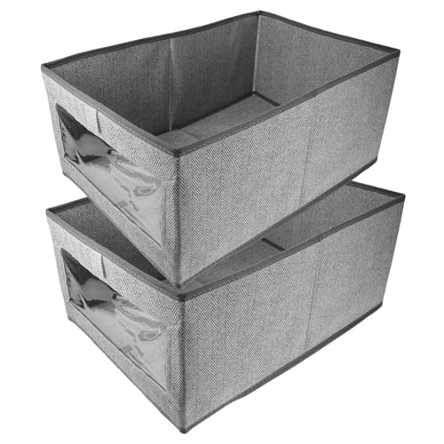 INOOMP 2 Stück Faltbare Aufbewahrungsbox mit Sichtfenster Stoff Aufbewahrungskorb Groß Faltbar mit Griffen für Kleidung Bücher Wohnzimmer Schlafzimmer Organizer INOOMP 2 Stück Faltbare Aufbewahrungsbox mit Sichtfenster Stoff Aufbewahrungskorb Groß Faltbar mit Griffen für Kleidung Bücher Wohnzimmer Schlafzimmer Organizer von INOOMP