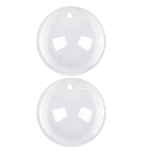 INOOMP 2 Stück Fischglas zur Wandmontage – transparente Acryl-Blasenvase, dekorativer Wandaquarium-Hängepflanzen-Blumentopfhalter für die Dekoration im Home-Office von INOOMP