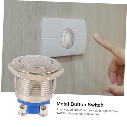 INOOMP 2 Stück Flacher Edelstahl Metall Druckknopf Momentaner Taster Für Türklingel Relais Steuerung Elektronik Ersatzteil von INOOMP