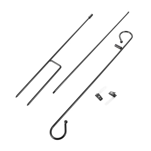 INOOMP 2 Stück Gartenfahnenhalter Metall Stabil Windfest mit Clips Wetterfester Fahnenmast für Außenbereich Gartenfahne Aufstellen Einfache Installation Langlebig INOOMP 2 Stück Gartenfahnenhalter Metall Stabil Windfest mit Clips Wetterfester Fahnenmast für Außenbereich Gartenfahne Aufstellen Einfache Installation Langlebig von INOOMP