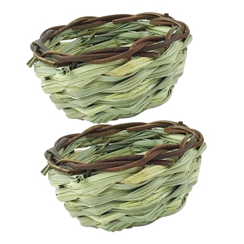 INOOMP 2 Stück Handgewebtes Vogelnest aus Stroh Rund Natürlich Belüftet Langlebig und Sicher Geeignet für Wellensittiche Kanarienvögel und Kleine Vögel für Käfig Balkon und Garten INOOMP 2 Stück Handgewebtes Vogelnest aus Stroh Rund Natürlich Belüftet Langlebig und Sicher Geeignet für Wellensittiche Kanarienvögel und Kleine Vögel für Käfig Balkon und Garten von INOOMP