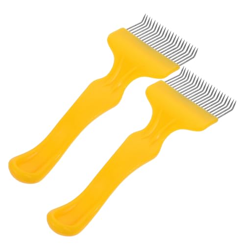 INOOMP 2 Stück Honigentdecklungsgabel – Honigwaben-Honigschaber aus Edelstahl – Kunststoffgriff, Imkereiausrüstung, Imkerwerkzeug von INOOMP