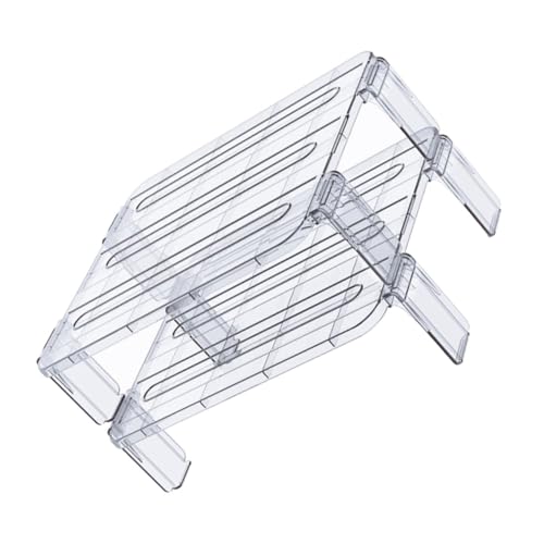INOOMP 2 Stück Klappbares Küchen aufbewahrungsregal Transparenter Stapelbarer Vorrats Gefrierschrank Organizer Leichtes Mehrzweck Regal für Schränke und Arbeitsflächen von INOOMP