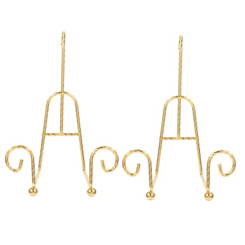 INOOMP 2 Stück Metall Tassenhalter Goldfarben Stabiles Display Rack für Teetassen und Untertassen Eleganter Porzellan Becherhalter mit Praktischem Organizer für Küche und Verkaufsflächen von INOOMP