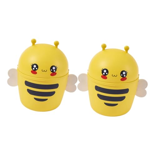 INOOMP 2 Stück Mini Mülleimer Bienen design mit Klappdeckel Kleiner Kunststoff Abfalleimer für Schreibtisch Büro Bad Kompakter Desktop Müllbehälter Platzsparend und Praktisch INOOMP 2 Stück Mini Mülleimer Bienen design mit Klappdeckel Kleiner Kunststoff Abfalleimer für Schreibtisch Büro Bad Kompakter Desktop Müllbehälter Platzsparend und Praktisch von INOOMP