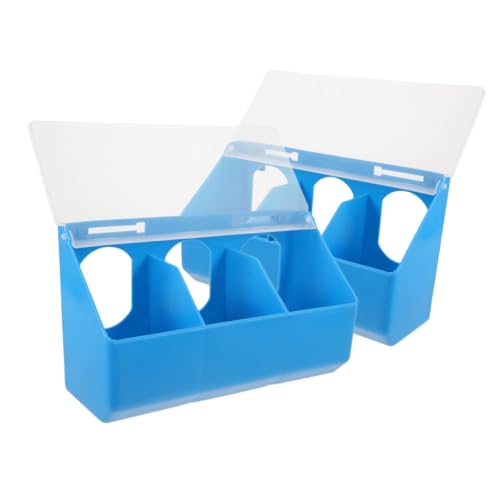 INOOMP 2 Stück Pigeon Feeder mit Sicherem Deckel und Fächern Blauer Kunststoff Futterstation für Tauben mit Futternapf Wasserbehälter und Körnerfach für Hühner und Wachteln INOOMP 2 Stück Pigeon Feeder mit Sicherem Deckel und Fächern Blauer Kunststoff Futterstation für Tauben mit Futternapf Wasserbehälter und Körnerfach für Hühner und Wachteln von INOOMP