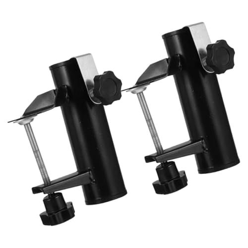INOOMP 2 Stück Regenschirm-Clip -tischclip-Halterung Strandschirmclip -cliphalter Halterung Für Schirmclips Regenschirm-festhalterung Stahl Black von INOOMP