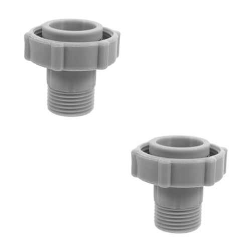 INOOMP 2 Stück Schwimmbadverbindung Poolablauf Abflussrohr Adapter Abflussanschluss für Schwimmbecken Pool Ersatzteile Poolsaugköpfe Adapter für Schwimmschläuche PVC Grey von INOOMP