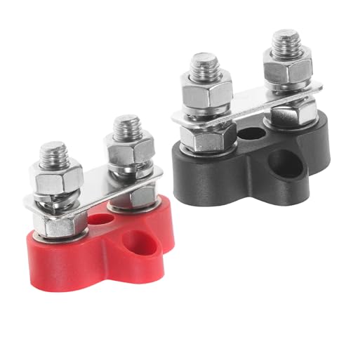 INOOMP 2 Stück Teiliges Edelstahl Batterie Anschlussbolzen Langlebiger Verteiler block für Auto Wohnmobil und Yacht Geeignet für Stromversorgung Kompatibel mit Vielfältigen von INOOMP