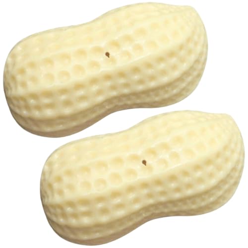 INOOMP 2 Stück Teiliges Hundespielzeug Kauspielzeug in Erdnussform Bissfestes Quietschspielzeug zur Zahnpflege Robustes Hundekauspielzeug für Kleine und Mittelgroße Hunde Fördert Gesunde von INOOMP