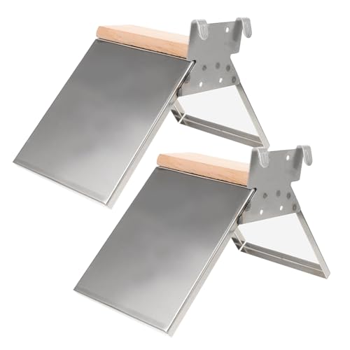 INOOMP 2 Stück Teiliges Tauben sitzstangen Edelstahl und Holz Multifunktionaler Vogel Papageiensitz Stabiler Verdickter Vogelstand für Balkon und Käfig Sicherer Ruheplatz für Haustiere von INOOMP