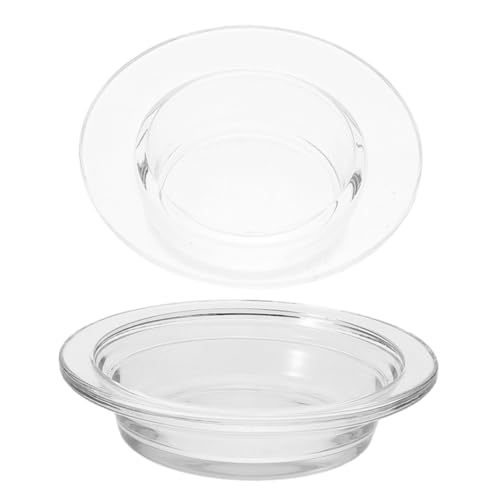 INOOMP 2 Stück Teiliges Transparentes Glas wachswärmer tablett Strohhutförmige Duftlampe Ersatzschale für Ätherisches Öl und Wachs Aromatherapie Platte für Wohn Schlafzimmer von INOOMP