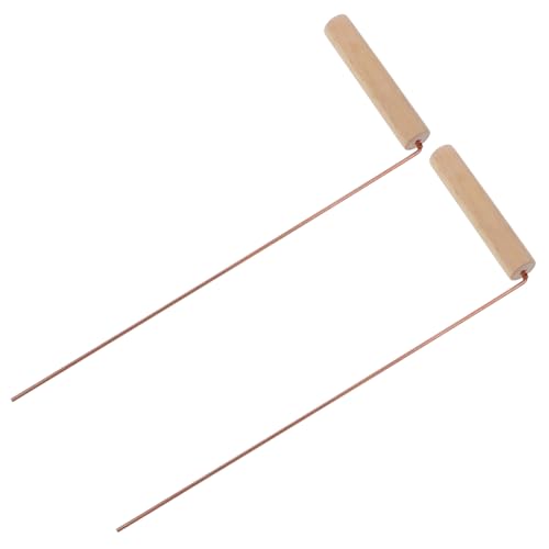 INOOMP 2 Stück Tragbare Messing Dowsing Stäbe Robuste Erdsonden mit Glatter Oberfläche für Spuksuche Goldsuche und Outdoor Aktivitäten von INOOMP