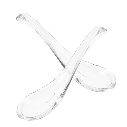 INOOMP 2 Stück Transparente Glaslöffel Vielseitige Suppenlöffel und Dessertlöffel mit Elegantem Design für Haushalt Suppen Desserts und Frühstück Spülmaschinengeeignet Robust und INOOMP 2 Stück Transparente Glaslöffel Vielseitige Suppenlöffel und Dessertlöffel mit Elegantem Design für Haushalt Suppen Desserts und Frühstück Spülmaschinengeeignet Robust und von INOOMP
