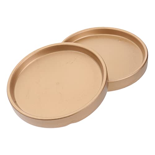 INOOMP 2 Stücke Blumentopf Tablett Drainage Tabletts unten Runde Topfschale dekorativ Untersetzer bepflanzen Keramik-Blumentopf-Tablett Pflanzentöpfe Untersetzer Golden von INOOMP