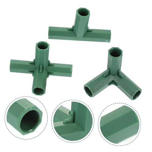 INOOMP 20 Stück Teiliges Dreifach verbindender Gartenrahmen verbinder aus Robustem Kunststoff Widerstandsfähig und Rostfrei für Gewächshausrahmen Pflanzen spalier und Gartengerüste von INOOMP