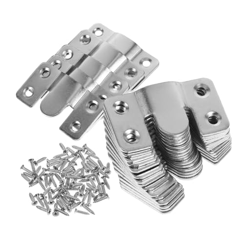 INOOMP 20 Stück Teiliges Flush Mount Bracket aus Robustem Kaltgewalztem Stahl mit Schrauben Verschließbare Bilderrahmen Halterungen für Wandmontage Möbelverbinder Silberfarben Schwere von INOOMP
