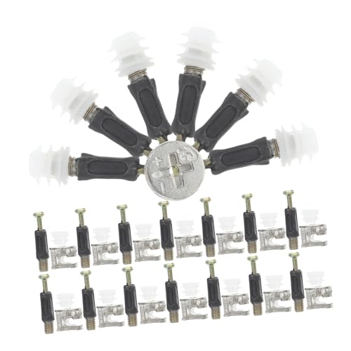 INOOMP 24 Sätze Möbel verbindungsset Kunststoffstangen Möbelbeschläge Exzenterverbindungen Schrauben Möbelmontage für Schränke Ablagen Bettrahmen Langlebig Platzsparend von INOOMP