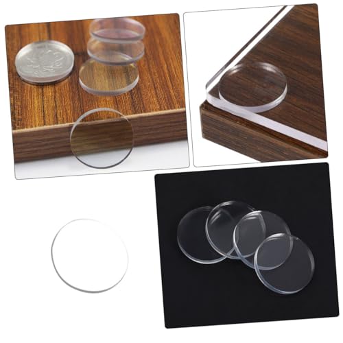 INOOMP 24 Stück Teiliges Runde Glas abstandshalter aus Transparentem Möbel für Glas Tischplatte Rutschfeste Schutzpuffer Geeignet für Glasaufsätze und Möbel von INOOMP