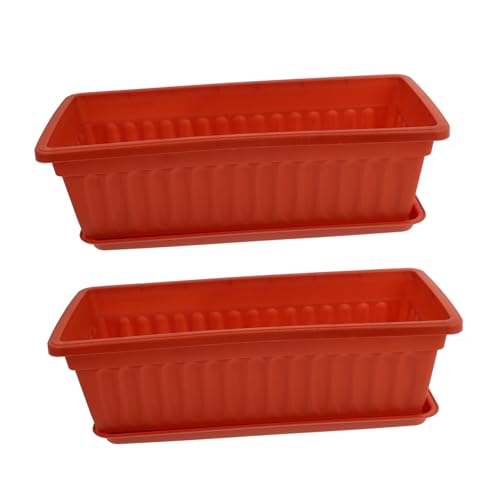 INOOMP 2st Rechteckiger Blumentopf Fensterblumentöpfe Behälter Für Blumenpflanzen Gemüse Pflanztöpfe Rechteckiger Pflanztopf Wachsende Schalen Pflanztrog Gemüsepflanzbehälter Plastik von INOOMP