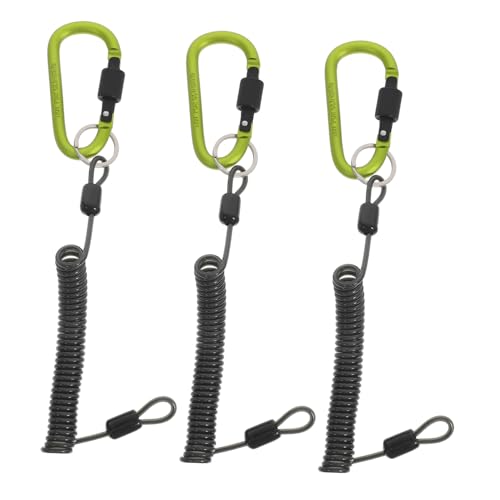 INOOMP 3 Stück Ausziehbare Angel-lanyards mit Robustem Stahlseil Grün Dehnbares Spiralseil mit Karabinerhaken für Angelzubehör Anti-verlust Sicherheitsleine INOOMP 3 Stück Ausziehbare Angel-lanyards mit Robustem Stahlseil Grün Dehnbares Spiralseil mit Karabinerhaken für Angelzubehör Anti-verlust Sicherheitsleine von INOOMP